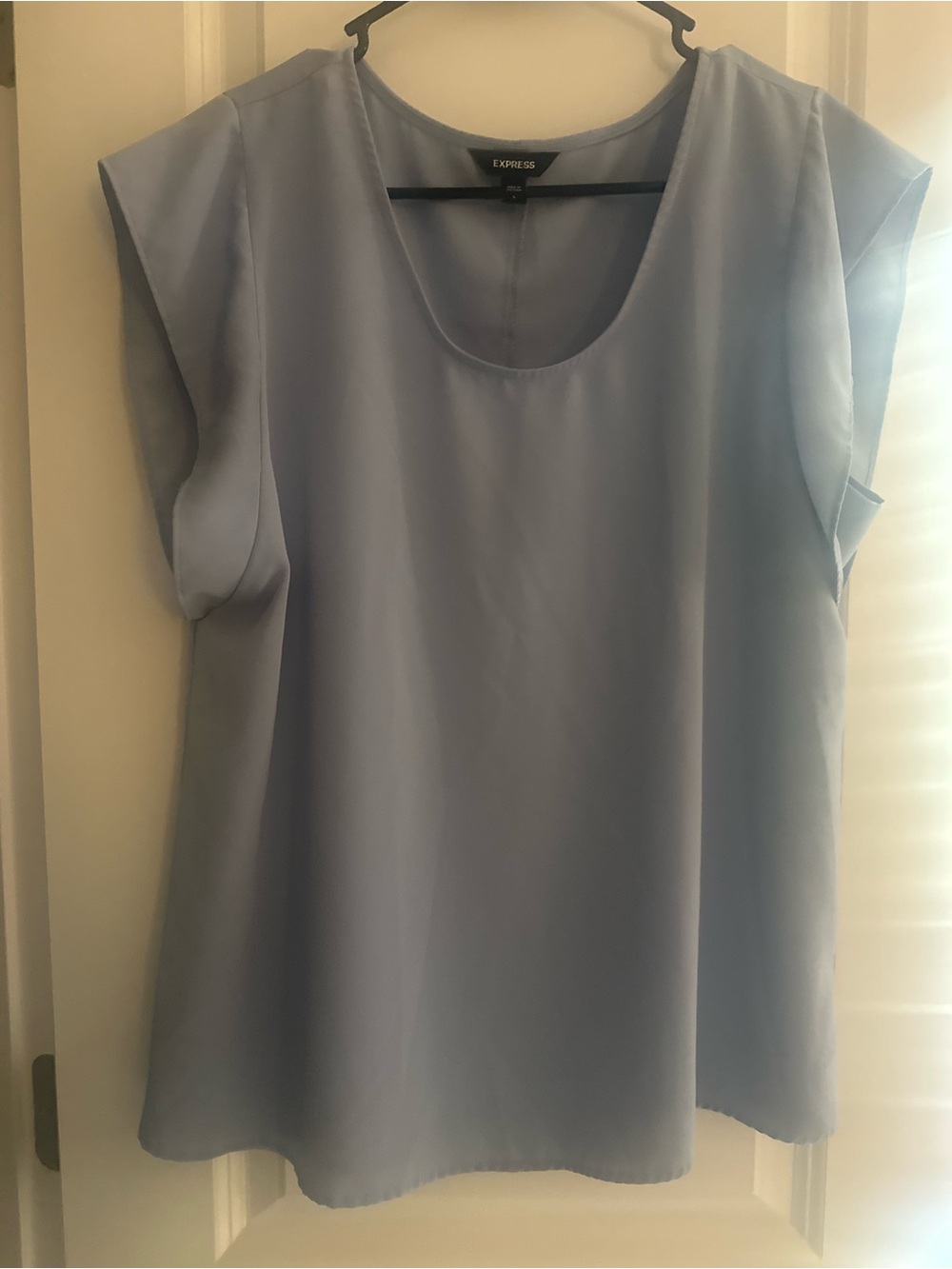Express Soft Sky Blue Cap Sleeve Blouse